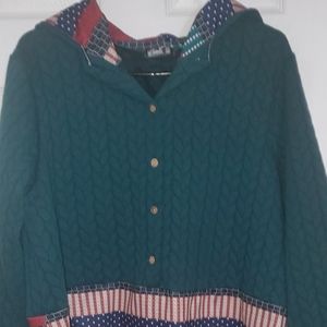 Plus Hoodie with mixed fabrics